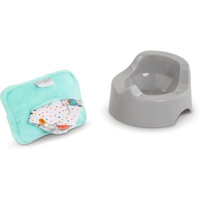 Set di Vasino e Salviette per Bambole 30/36 cm - Grigio - Accessori Corolle Set di Vasino e Salviette per Bambole 30/36 cm - Grigio - Accessori Corolle