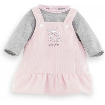 Corolle 36cm Puppen Bekleidungsset - Kleid & T-Shirt - Rosa/Grau Corolle 36cm Puppen Bekleidungsset - Kleid & T-Shirt - Rosa/Grau