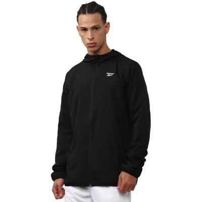 Veste d'entraînement Reebok pour homme - Noire - Taille : 38/Regular - Publicité Veste d'entraînement Reebok pour homme - Noire - Taille : 38/Regular - Publicité