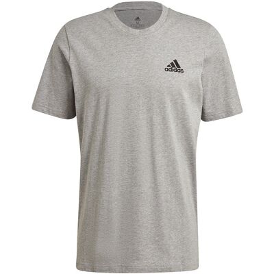 Adidas Graues Baumwoll Logo T-Shirt - Freizeit Sportshirt Adidas Graues Baumwoll Logo T-Shirt - Freizeit Sportshirt