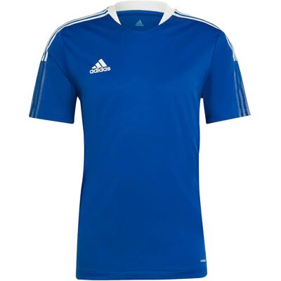Koszulka piłkarska Adidas Tiro 21 Niebiesko-Biała - Piłka nożna Koszulka piłkarska Adidas Tiro 21 Niebiesko-Biała - Piłka nożna
