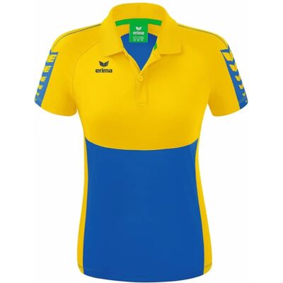 ERIMA Damen Six Wings Poloshirt - Royal/Yellow - Elegant ERIMA Damen Six Wings Poloshirt - Royal/Yellow - Elegant
