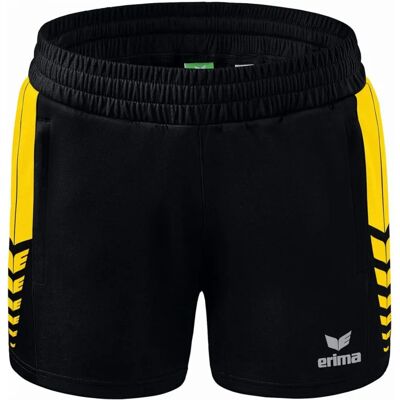 ERIMA Damen Six Wings Worker Shorts - weiblich - schwarz/gelb - 38 ERIMA Damen Six Wings Worker Shorts - weiblich - schwarz/gelb - 38