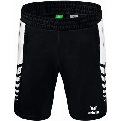 ERIMA Shorts da Uomo Six Wings - Nero/Bianco - 140 - Pantaloncini ERIMA Shorts da Uomo Six Wings - Nero/Bianco - 140 - Pantaloncini