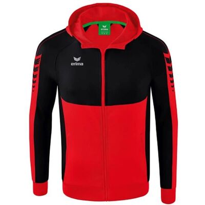 ERIMA Herren Kapuzensweat SIX WINGS Trainingsjacke - Rot/Schwarz ERIMA Herren Kapuzensweat SIX WINGS Trainingsjacke - Rot/Schwarz