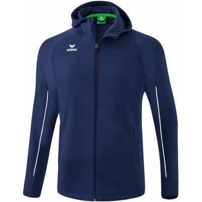 ERIMA Kinders LIGA STAR Trainingsjack met Capuchon - Unisex - Marineblauw/Wit - 128 ERIMA Kinders LIGA STAR Trainingsjack met Capuchon - Unisex - Marineblauw/Wit - 128