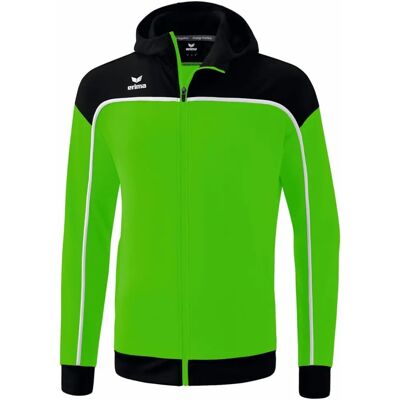 ERIMA Kinder Capuchon Trainingsjack - Unisex - Groen/Zwart/Wit - 164 ERIMA Kinder Capuchon Trainingsjack - Unisex - Groen/Zwart/Wit - 164