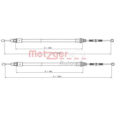 Metzger A451420 - Håndbremsekabel til Smart Fortwo bag venstre/højre Metzger A451420 - Håndbremsekabel til Smart Fortwo bag venstre/højre