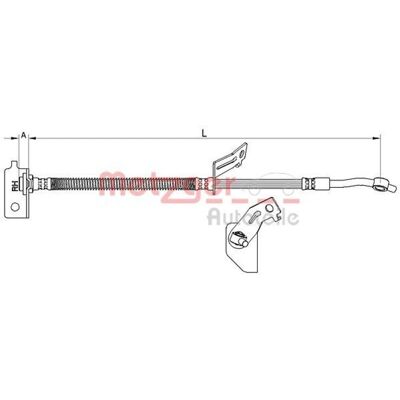 Metzger jarruletku - M10 x 1 Banjo, 547mm, Hyundai ix20 vasen Metzger jarruletku - M10 x 1 Banjo, 547mm, Hyundai ix20 vasen