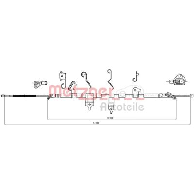 Metzger 17.1569 Handbromskabel - Toyota RAV4 SUV Metzger 17.1569 Handbromskabel - Toyota RAV4 SUV