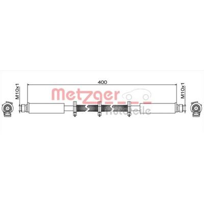 Metzger Land Rover Defender jarruletku - Etu, 400mm, M10x1 Metzger Land Rover Defender jarruletku - Etu, 400mm, M10x1