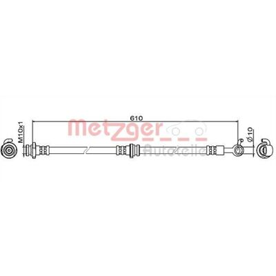 Metzger Nissan Micra jarruletku - Etuakseli oikea 610mm Metzger Nissan Micra jarruletku - Etuakseli oikea 610mm