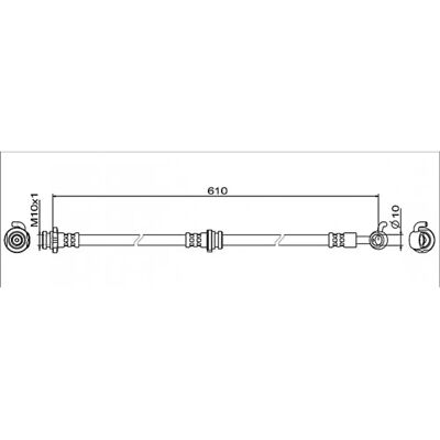 Metzger Nissan Micra 5 bremse slange - Forreste venstre 610mm M10 Banjo Metzger Nissan Micra 5 bremse slange - Forreste venstre 610mm M10 Banjo