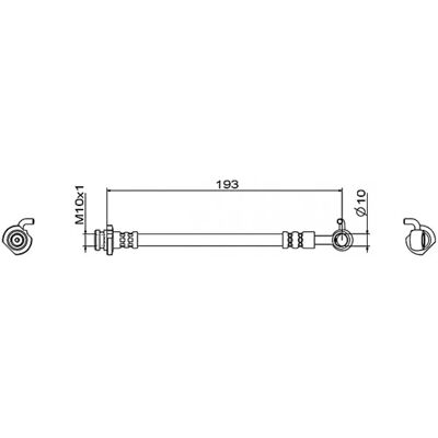 Tubo del freno posteriore sinistro Nissan X-trail - Tipo di freno: ABCS, Lunghezza: 193mm Tubo del freno posteriore sinistro Nissan X-trail - Tipo di freno: ABCS, Lunghezza: 193mm