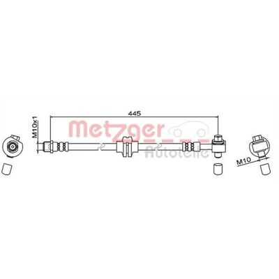 Metzger Model 4111952 - Brake Hose for Opel Vauxhall Zafira Metzger Model 4111952 - Brake Hose for Opel Vauxhall Zafira