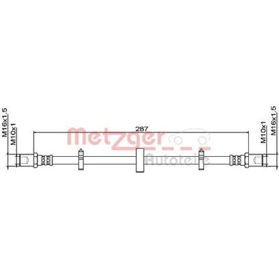 Metzger Model 4111492 Bremserør - Bremsedel Metzger Model 4111492 Bremserør - Bremsedel