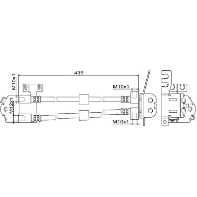 Metzger Bremse slange Ford Transit - Bakaksel midt - 435mm Metzger Bremse slange Ford Transit - Bakaksel midt - 435mm