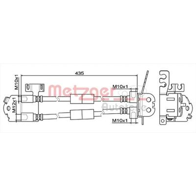 Metzger Bromsslang Ford Transit - Bakre mitten 435mm Metzger Bromsslang Ford Transit - Bakre mitten 435mm
