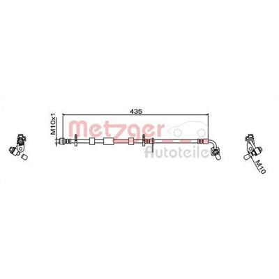 Metzger Opel Insignia Venstre forhjulsbremse-slange Metzger Opel Insignia Venstre forhjulsbremse-slange
