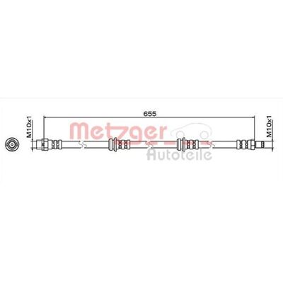 Tubo freno posteriore Metzger per BMW Z4 - M10x1, 655mm Tubo freno posteriore Metzger per BMW Z4 - M10x1, 655mm