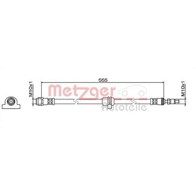 Metzger 4112082 Fremre bremseslange - Bremsedel Metzger 4112082 Fremre bremseslange - Bremsedel
