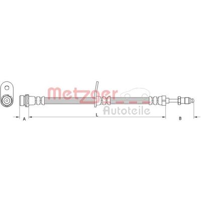 Metzger Ford Jarruputki - Edessä, 402mm, M10 x 1, Yhteensopiva ABS kanssa Metzger Ford Jarruputki - Edessä, 402mm, M10 x 1, Yhteensopiva ABS kanssa