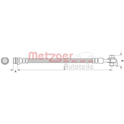 Metzger Ford Bremse slange - 329mm, M10 x 1 - Bak venstre Metzger Ford Bremse slange - 329mm, M10 x 1 - Bak venstre