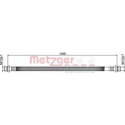Metzger jarruletku - M10 x 1, 345mm, Takana oikealla - Jarruletku Metzger jarruletku - M10 x 1, 345mm, Takana oikealla - Jarruletku
