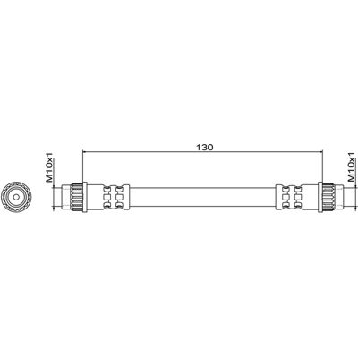 Metzger Modell SL1383 Bakbremse slange - Bremseledning Metzger Modell SL1383 Bakbremse slange - Bremseledning