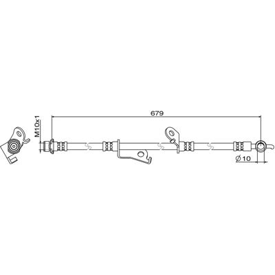 Metzger 4111887 Tubo freno - Anteriore destro - Toyota Previa RAV4 Metzger 4111887 Tubo freno - Anteriore destro - Toyota Previa RAV4