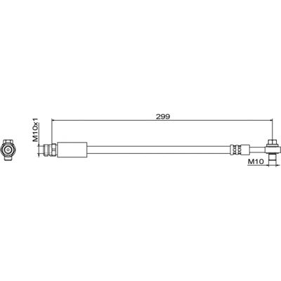 Metzger bremse slange - Model 4m0611775b - Baghjul, 299mm Metzger bremse slange - Model 4m0611775b - Baghjul, 299mm