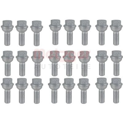 Metzger Tornillo de rueda M14 - Embase esférica - 34mm - Plateado - Categoría 10.9 - Para Mercedes-Benz y VW Metzger Tornillo de rueda M14 - Embase esférica - 34mm - Plateado - Categoría 10.9 - Para Mercedes-Benz y VW