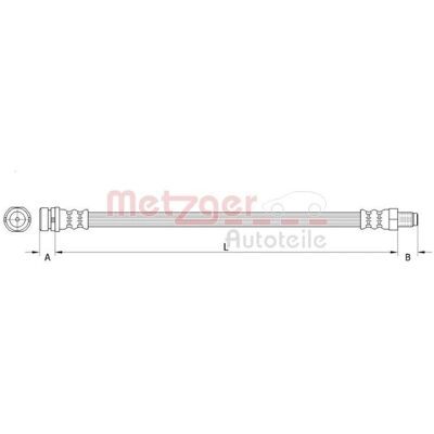Ευέλικτο σωληνάκι φρένων METZGER 4111335 - Πίσω άξονας αριστερά και δεξιά Ευέλικτο σωληνάκι φρένων METZGER 4111335 - Πίσω άξονας αριστερά και δεξιά