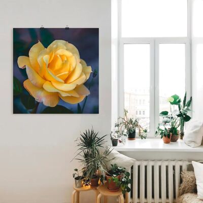 ARTLAND - Gelbe Rose - 40x40 cm - Gelb - Wandkunst ARTLAND - Gelbe Rose - 40x40 cm - Gelb - Wandkunst