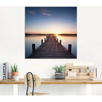 ARTLAND Sonnenstrahlen - Sonnenuntergang Wandbild - 60x45cm - Blau Glas ARTLAND Sonnenstrahlen - Sonnenuntergang Wandbild - 60x45cm - Blau Glas