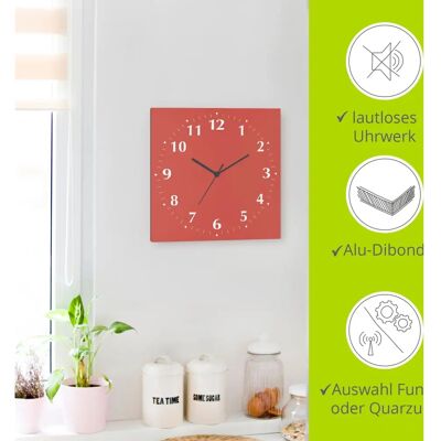 ARTland - Uni Trendfarben - 30 cm - rot - Wall clock ARTland - Uni Trendfarben - 30 cm - rot - Wall clock