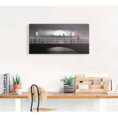 ARTLAND Die Brücke im Regen - Schwarzes Wandbild ARTLAND Die Brücke im Regen - Schwarzes Wandbild