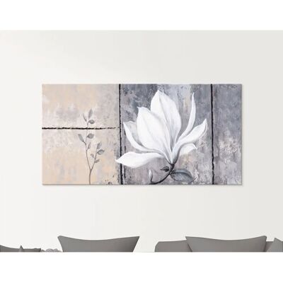 ARTLAND - Klassische Magnolie - 30x30cm - Grau - Glasbild ARTLAND - Klassische Magnolie - 30x30cm - Grau - Glasbild