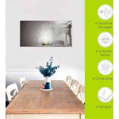 ARTLAND Glasbild Magie der Lotus-Blume - Grau - Wanddekoration ARTLAND Glasbild Magie der Lotus-Blume - Grau - Wanddekoration