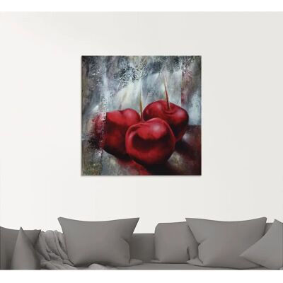 ARTLAND Kirschen Glasbild 50x50cm - Rot Wandkunst ARTLAND Kirschen Glasbild 50x50cm - Rot Wandkunst