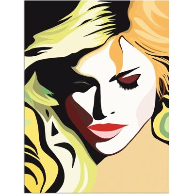 ARTland - Schöne Frau - Gelb - 30x40 cm - Wall art ARTland - Schöne Frau - Gelb - 30x40 cm - Wall art