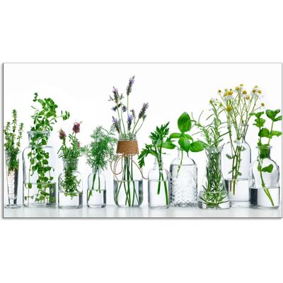 ARTLAND Grüne Küchenrückwand - Öle mit Kräutern - 90x50cm ARTLAND Grüne Küchenrückwand - Öle mit Kräutern - 90x50cm