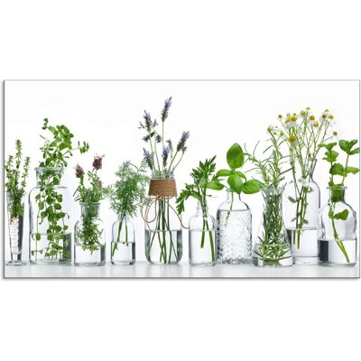ARTLAND Grüne Küchenrückwand - Öle mit Kräutern - 90x50cm ARTLAND Grüne Küchenrückwand - Öle mit Kräutern - 90x50cm