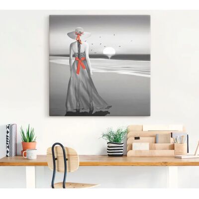 ARTLAND Schwarz Meer Blick Wandbild - Landschaft Leinwanddruck ARTLAND Schwarz Meer Blick Wandbild - Landschaft Leinwanddruck