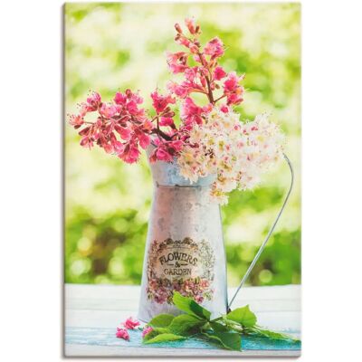 ARTLAND Leinwandbild - Kastanien Blüten in Krug - Grün - 40x60cm - Wandbild ARTLAND Leinwandbild - Kastanien Blüten in Krug - Grün - 40x60cm - Wandbild