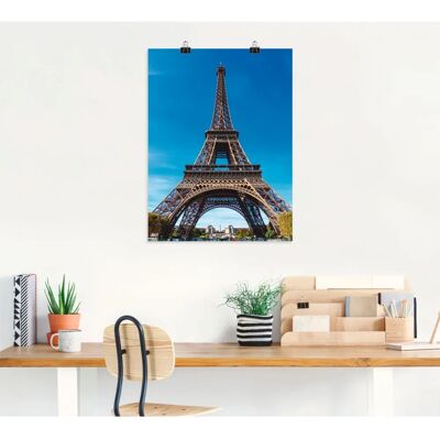 ARTLAND - Blick auf den Eiffelturm in Paris II - Blue - Wall art ARTLAND - Blick auf den Eiffelturm in Paris II - Blue - Wall art