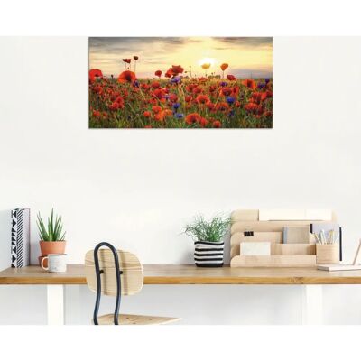 ARTLAND Mohnblumen Wandbild - Aluminium Dibond, Leinwand, Poster - Wetterfest ARTLAND Mohnblumen Wandbild - Aluminium Dibond, Leinwand, Poster - Wetterfest