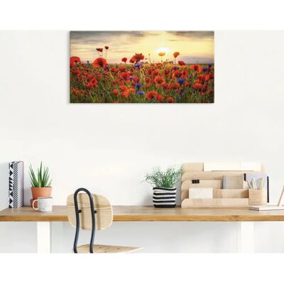 ARTland - Mohnblumen - 40x20 cm - Rot - Leinwandbild ARTland - Mohnblumen - 40x20 cm - Rot - Leinwandbild