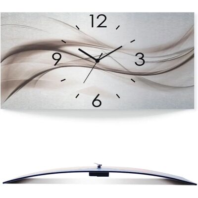 ARTLAND Silber 60cm x 30cm Wanduhr - Abstraktes Design ARTLAND Silber 60cm x 30cm Wanduhr - Abstraktes Design