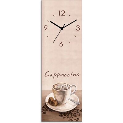 ARTLAND Beigefarbene Wanduhr - Cappuccino Kaffee - Lautlos mit Quarz- oder Funkuhr - 20x60cm ARTLAND Beigefarbene Wanduhr - Cappuccino Kaffee - Lautlos mit Quarz- oder Funkuhr - 20x60cm